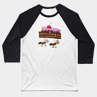 Ants Stealing Cake Baseball T-Shirt